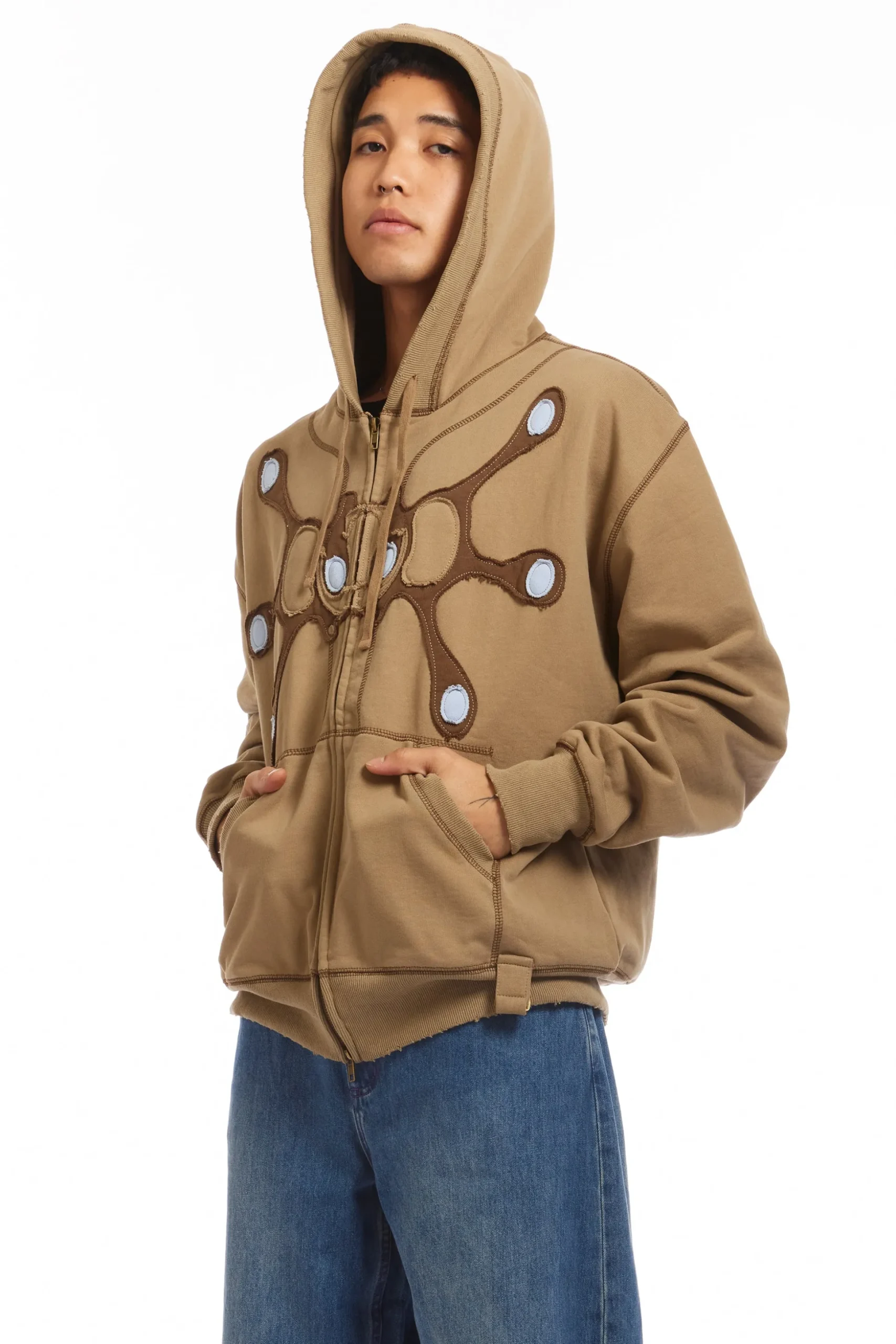 Angel99 Zip Hoodie Beige