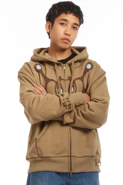 Angel99 Zip Hoodie Beige