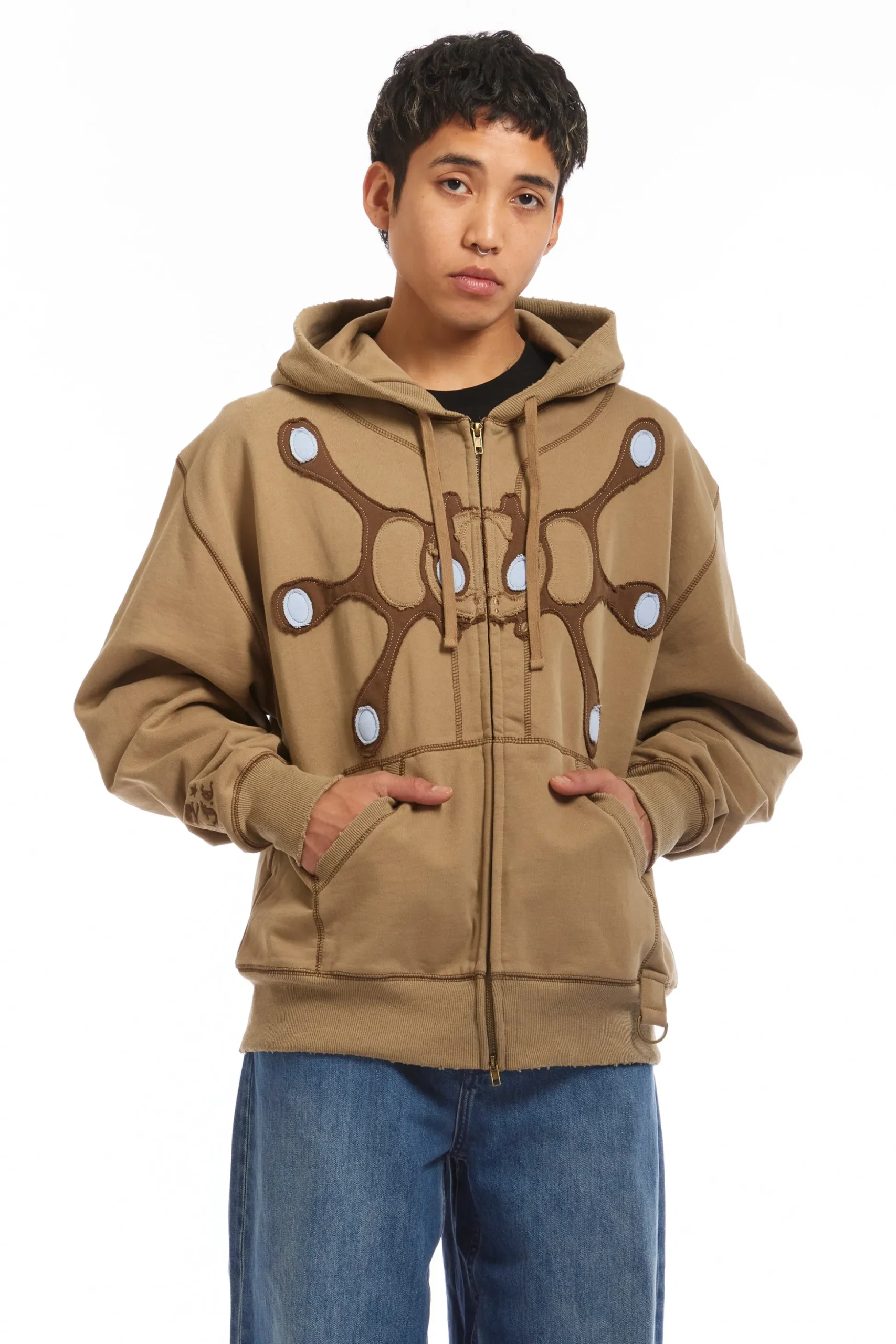 Angel99 Zip Hoodie Beige