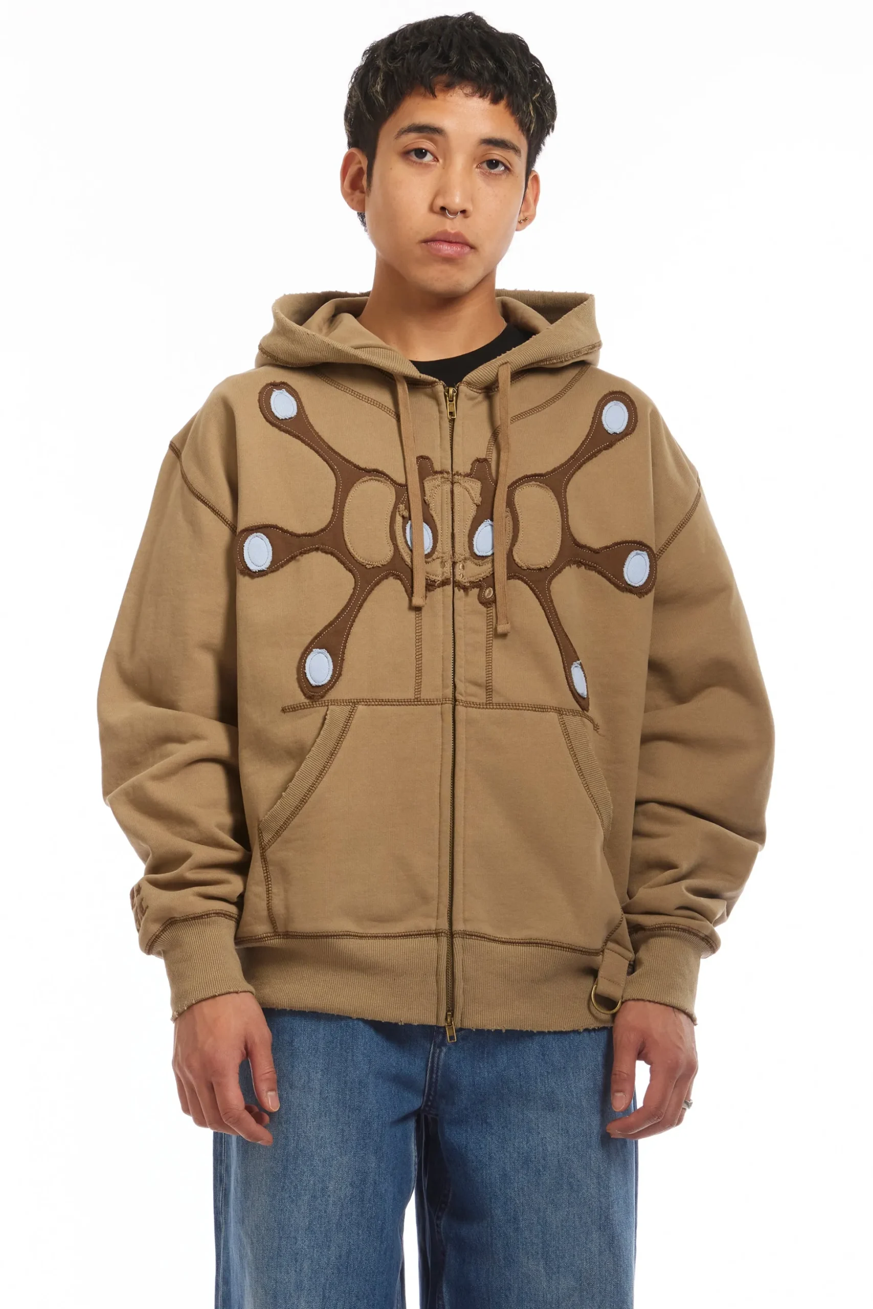 Angel99 Zip Hoodie Beige
