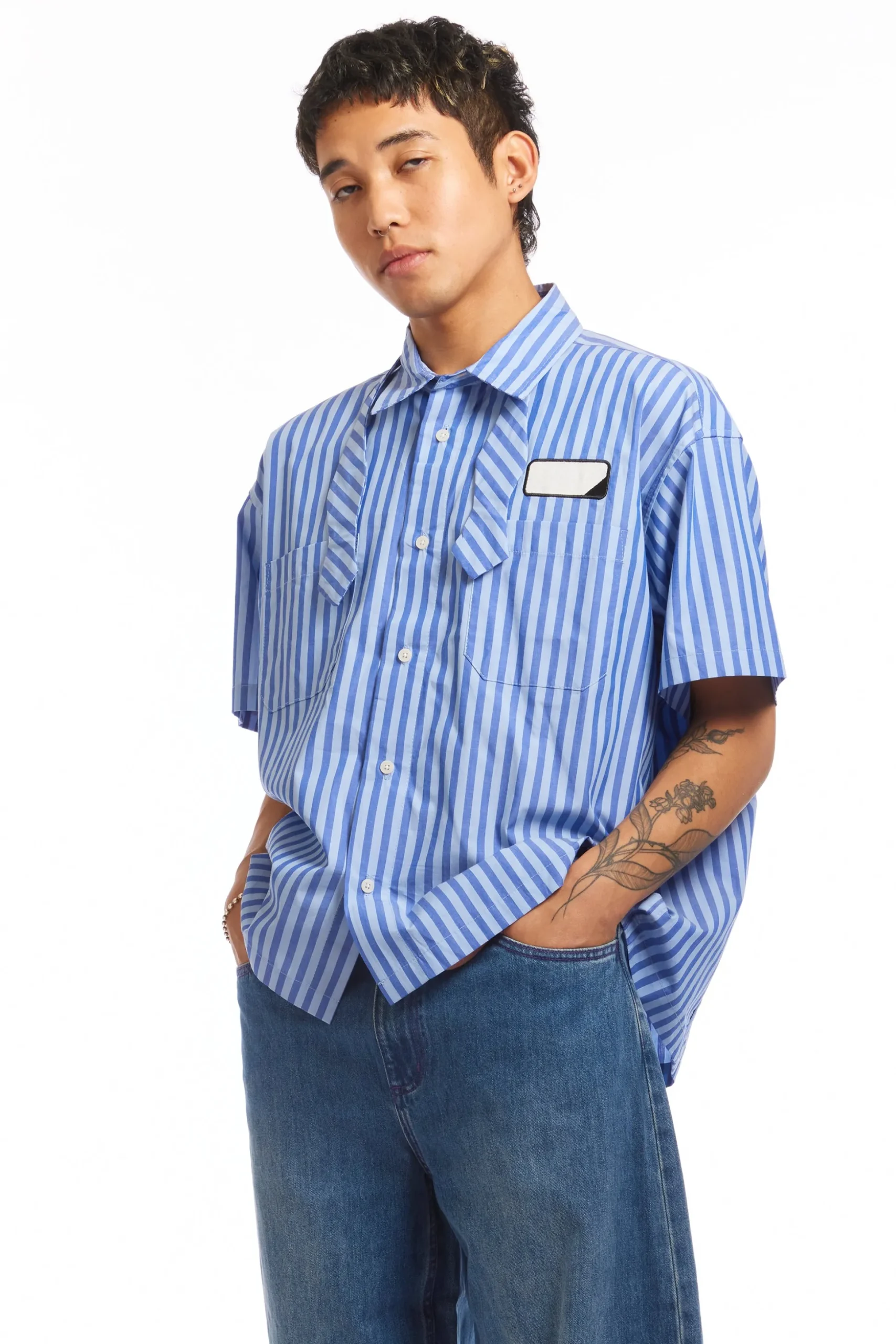 BOWTIE WORKSHIRT BLUE STRIPE