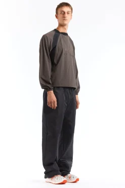 Check Track Pants Navy Dark Brown
