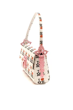GREY I HEART ME LOCK HANDBAG