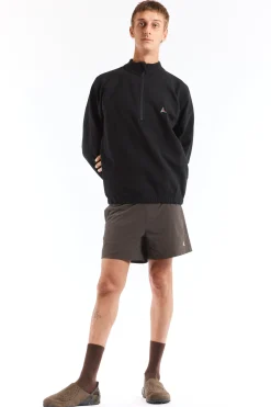 Heavy Half Zip Black