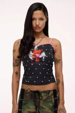 HEAVY HEART SPOTS SATIN TANK