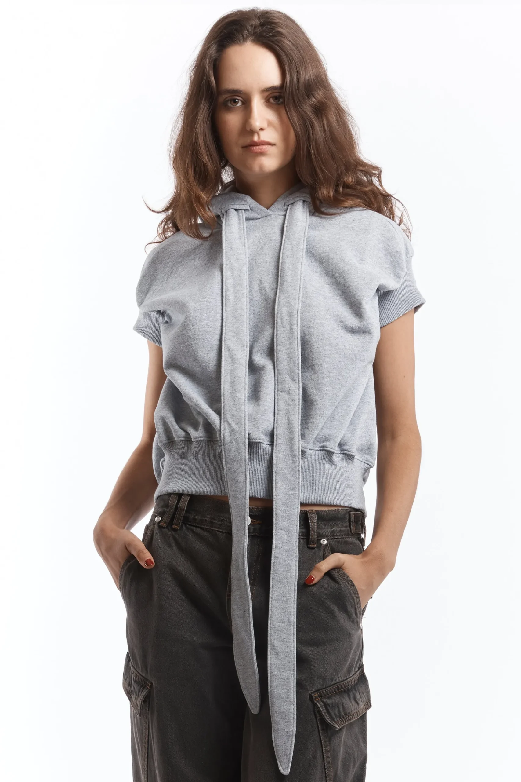 LONG STRAP CROPPED HOODIE