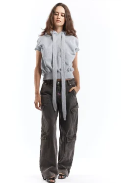 LONG STRAP CROPPED HOODIE