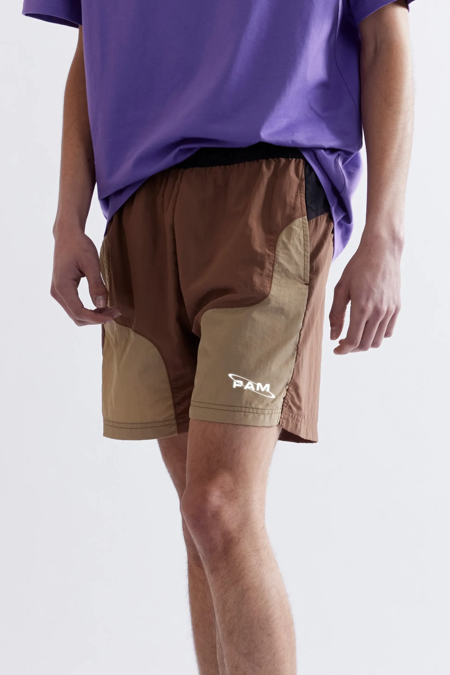 LUNACY FREE WHEELING TRACK SHORTS - BROWN