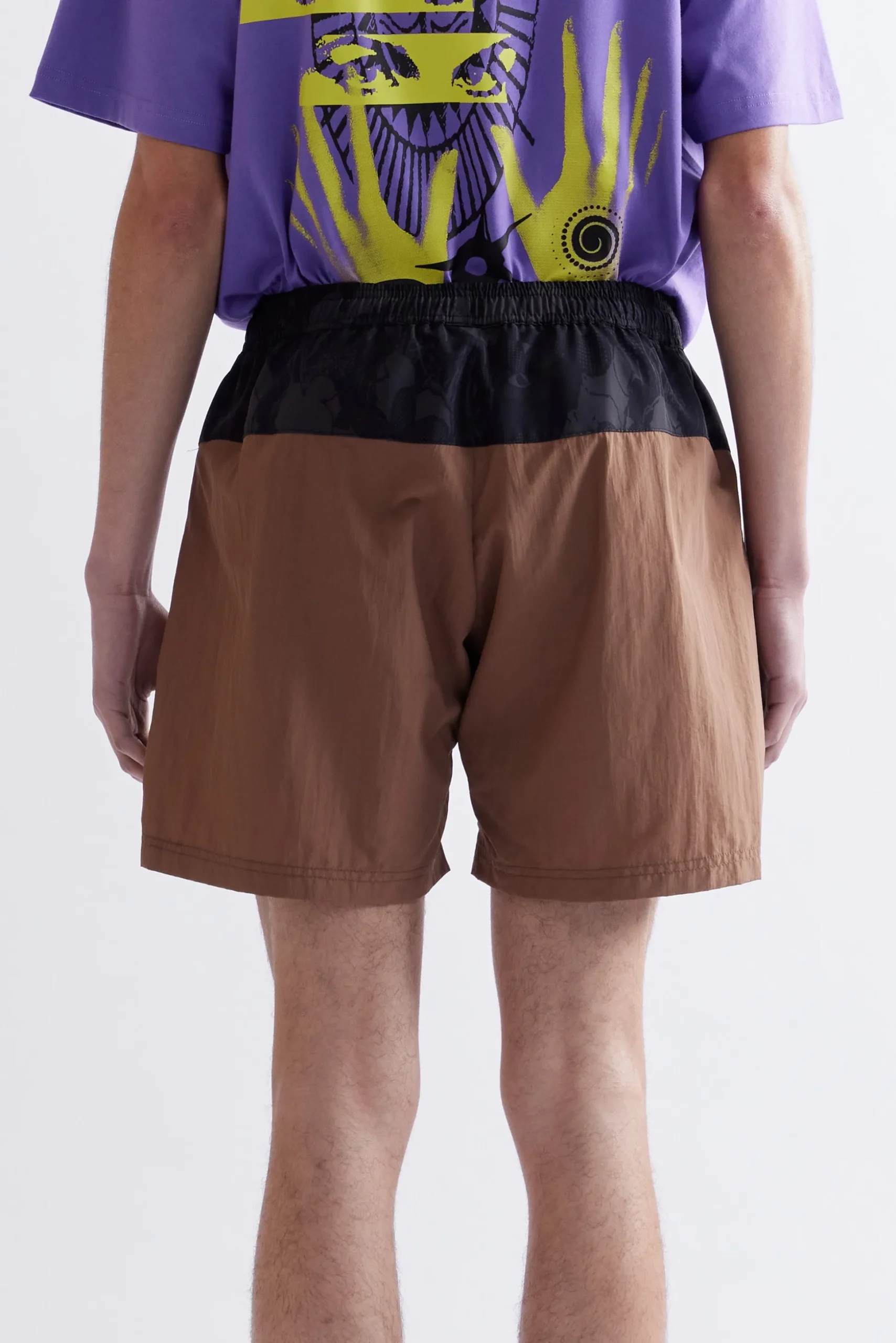 LUNACY FREE WHEELING TRACK SHORTS - BROWN