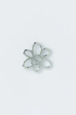 OUTLINE GESTURE STUD - SILVER