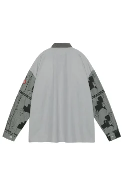 OVERDYE GRID SLEEVE BIG SHIRT