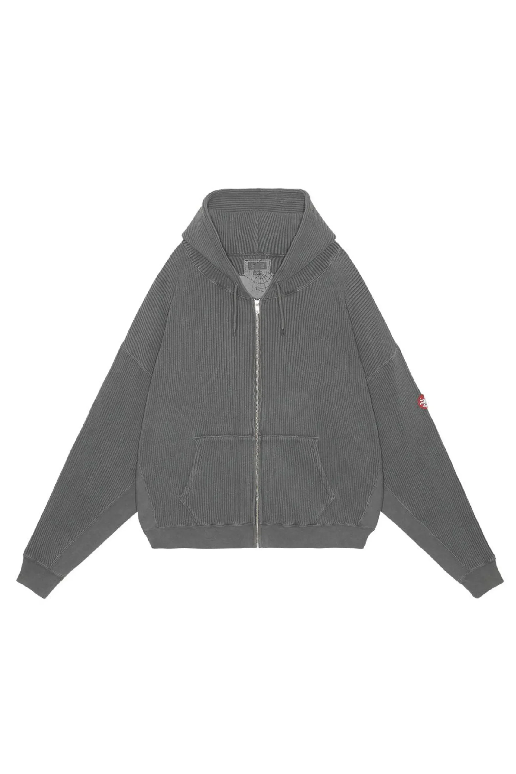 OVERDYE WIDE RIB CUT ZIP HOODY
