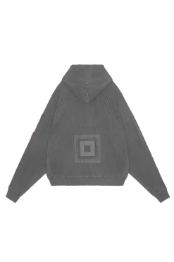 OVERDYE WIDE RIB CUT ZIP HOODY