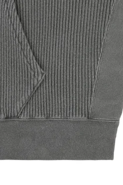 OVERDYE WIDE RIB CUT ZIP HOODY