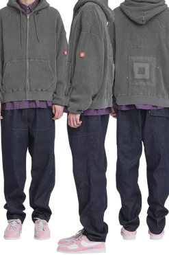 OVERDYE WIDE RIB CUT ZIP HOODY