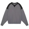 PANEL SHOULDER CREW NECK CHARCOAL