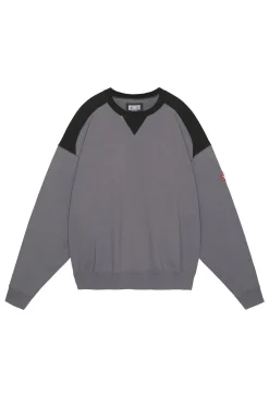 PANEL SHOULDER CREW NECK CHARCOAL