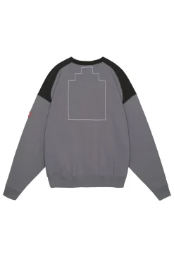 PANEL SHOULDER CREW NECK CHARCOAL