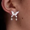 PEARL DROP ALIEN KISS EARRING