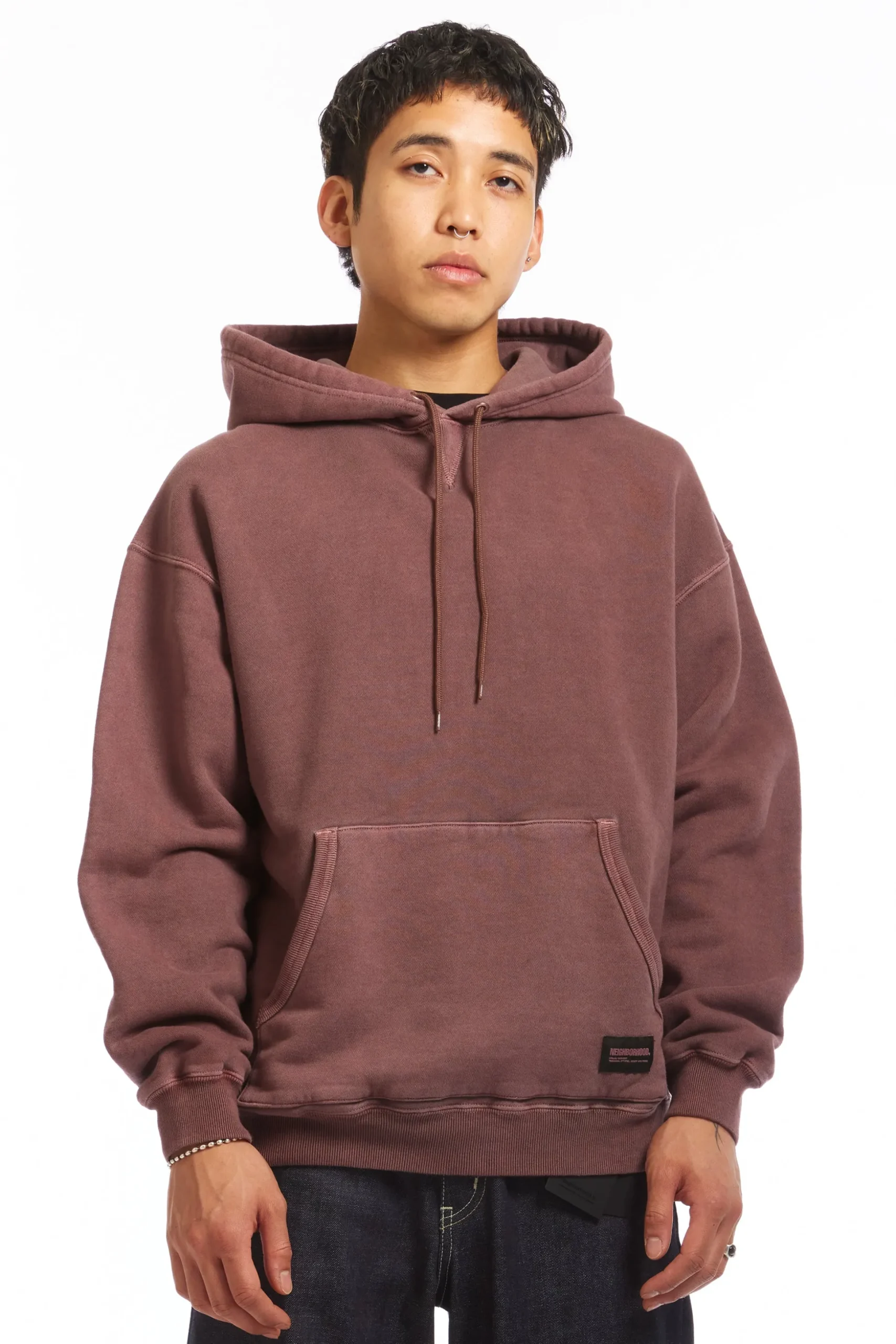 PIGMENT DYED SWEAT HOODIE BURGUNDY
