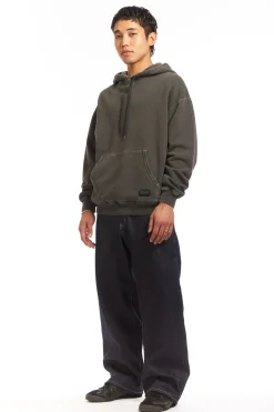 PIGMENT DYED SWEAT HOODIE BLACK