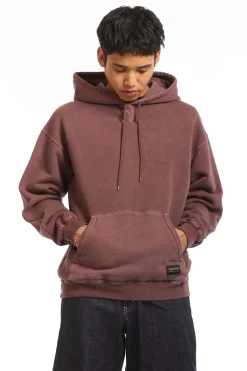 PIGMENT DYED SWEAT HOODIE BURGUNDY