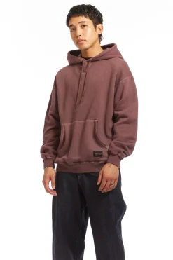 PIGMENT DYED SWEAT HOODIE BURGUNDY