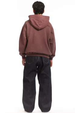 PIGMENT DYED SWEAT HOODIE BURGUNDY