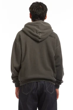 PIGMENT DYED SWEAT HOODIE BLACK