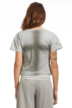 PLACKET T-SHIRT LIGHT BLUE SPRAY