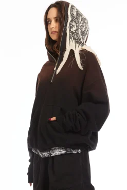 PUNK PATCH 1/4 ZIP PULLOVER HOODIE