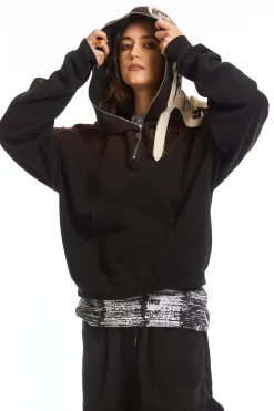 PUNK PATCH 1/4 ZIP PULLOVER HOODIE