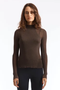 Sheer Knit Dark Brown