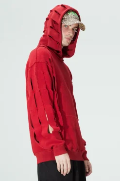 UP CYCLE SLASH HOODIE FIERY RED