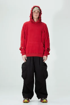 UP CYCLE SLASH HOODIE FIERY RED