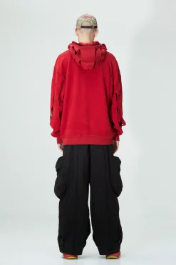 UP CYCLE SLASH HOODIE FIERY RED
