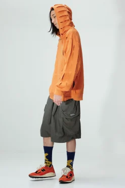 UP CYCLE SLASH HOODIE TANGERINE