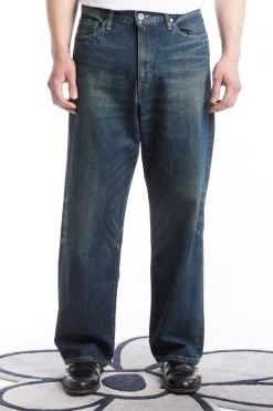 WASHED DENIM DP WIDE PANTS INDIGO
