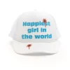 WHITE HAPPY CAP